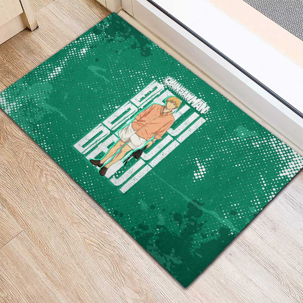 Denji Chainsaw Man Rubber Doormat Urban Grunge Halftone Style