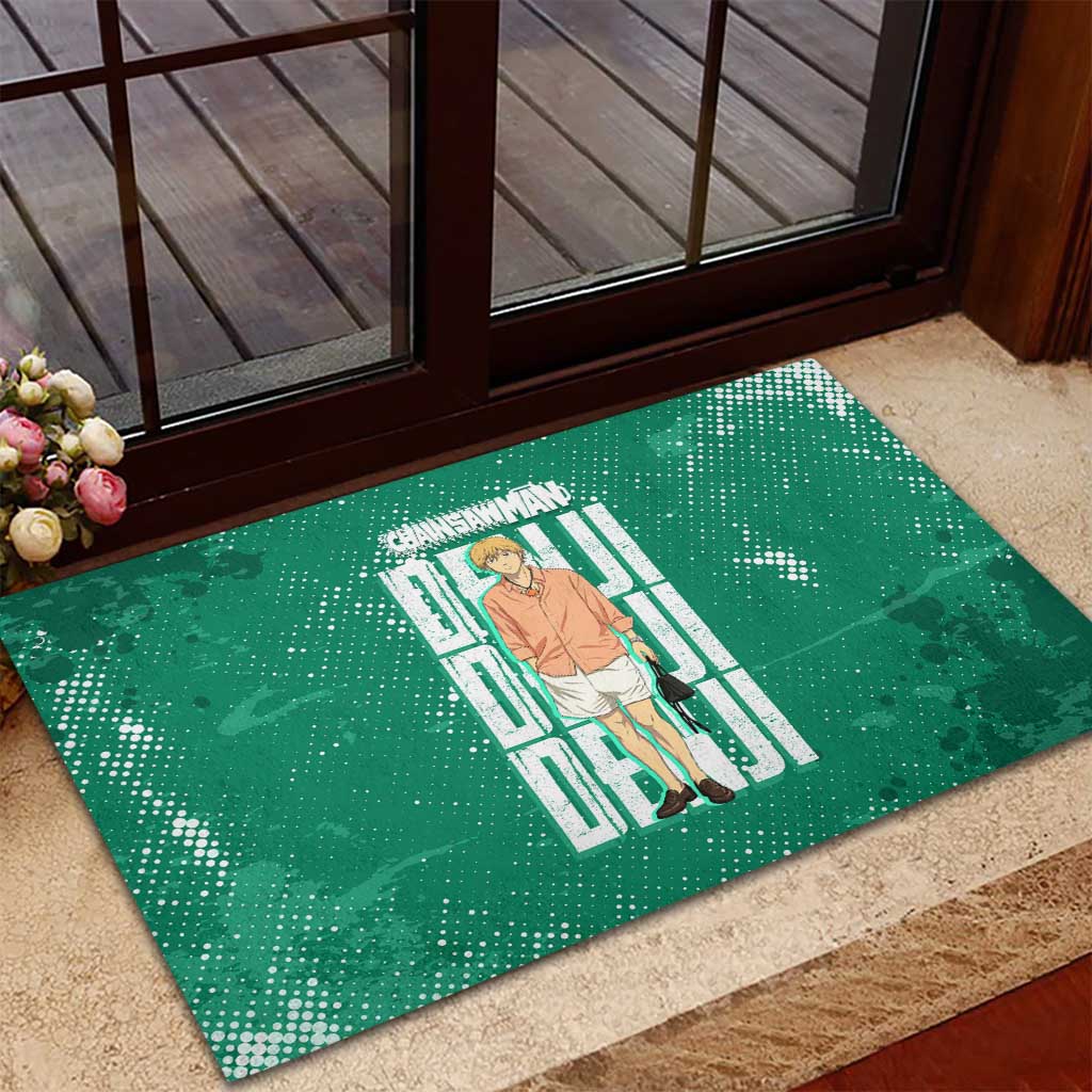 Denji Chainsaw Man Rubber Doormat Urban Grunge Halftone Style