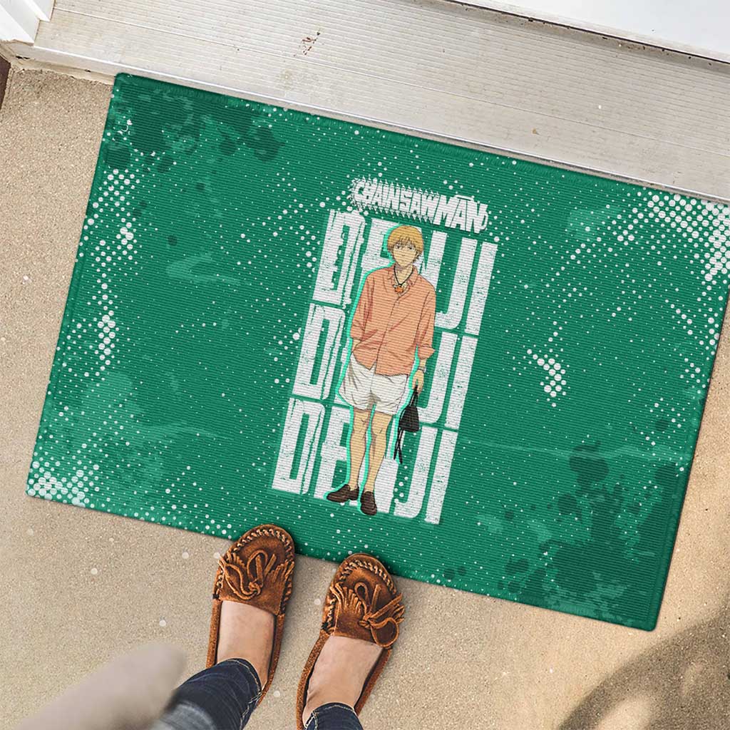 Denji Chainsaw Man Rubber Doormat Urban Grunge Halftone Style