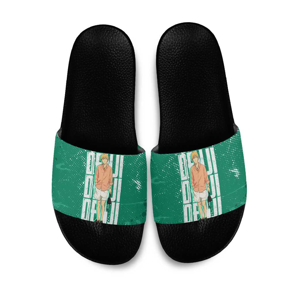 Denji Chainsaw Man Slide Sandals Urban Grunge Halftone Style