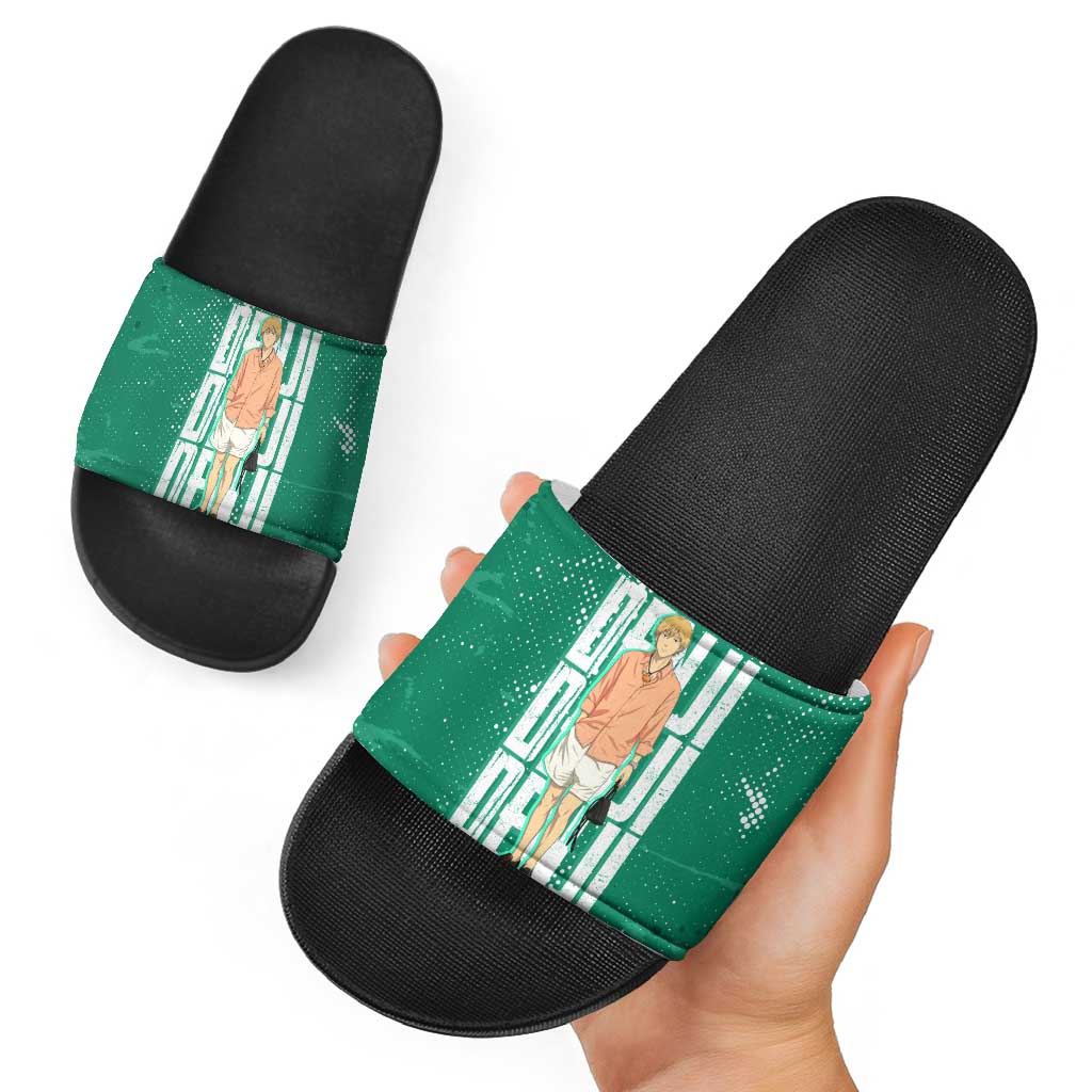 Denji Chainsaw Man Slide Sandals Urban Grunge Halftone Style