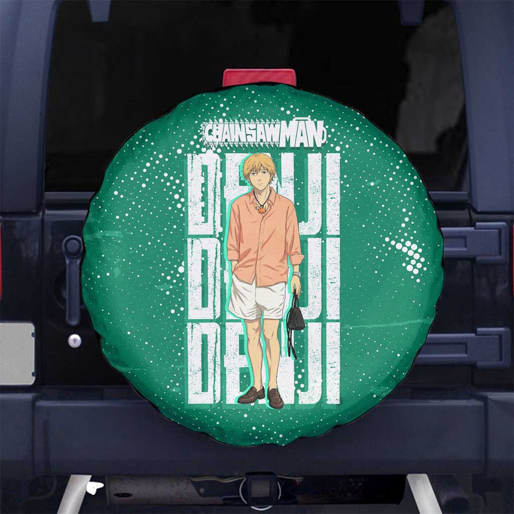 Denji Chainsaw Man Spare Tire Cover Urban Grunge Halftone Style