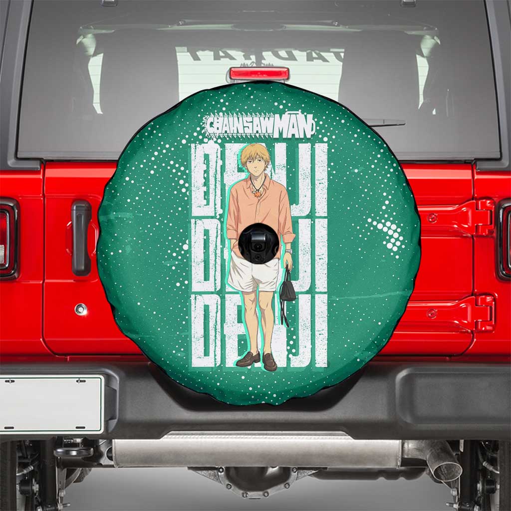 Denji Chainsaw Man Spare Tire Cover Urban Grunge Halftone Style