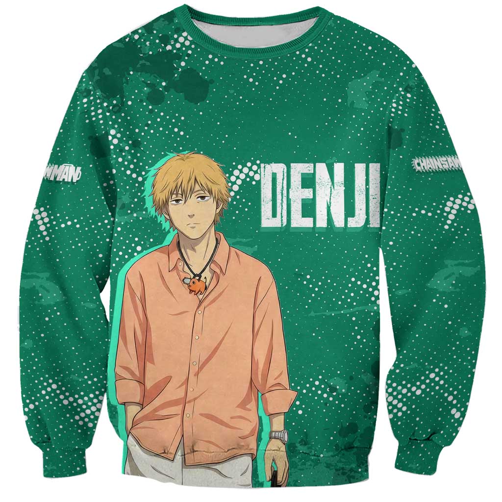 Denji Chainsaw Man Sweatshirt Urban Grunge Halftone Style
