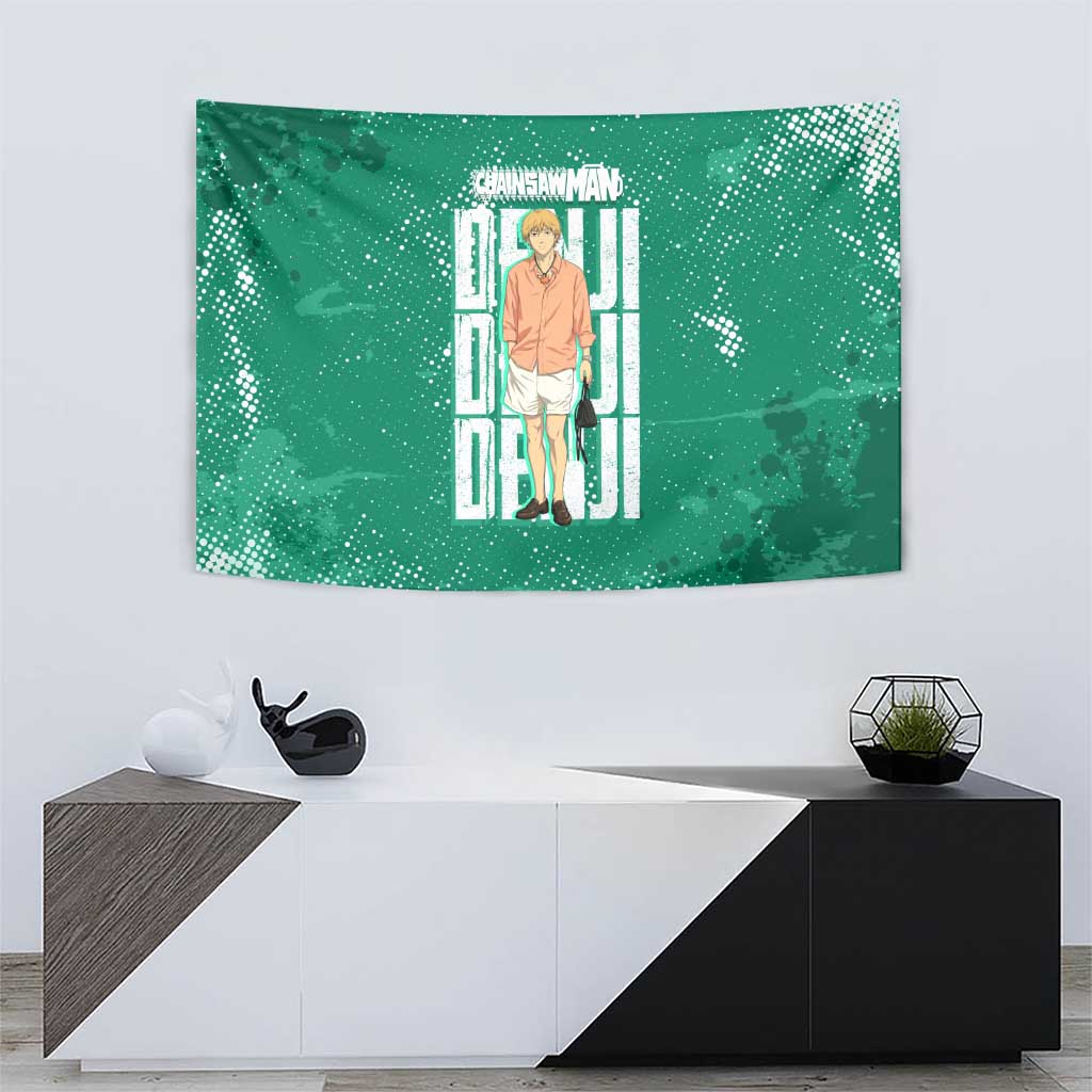 Denji Chainsaw Man Tapestry Urban Grunge Halftone Style