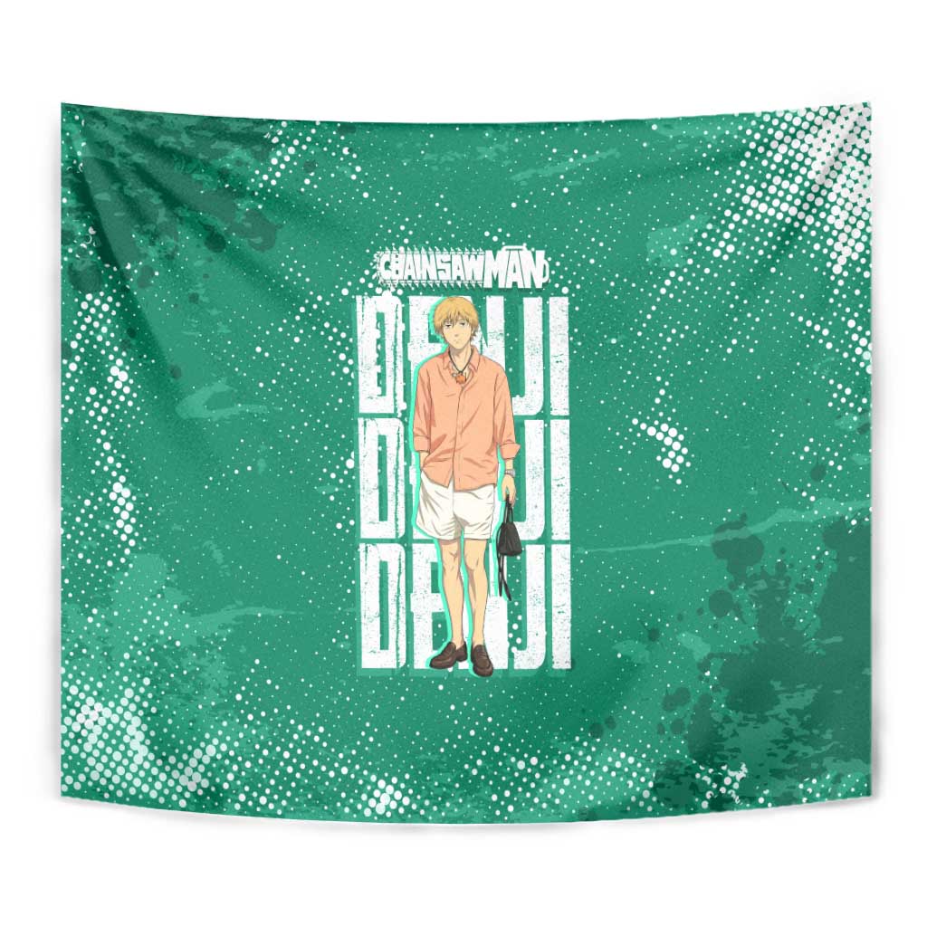 Denji Chainsaw Man Tapestry Urban Grunge Halftone Style