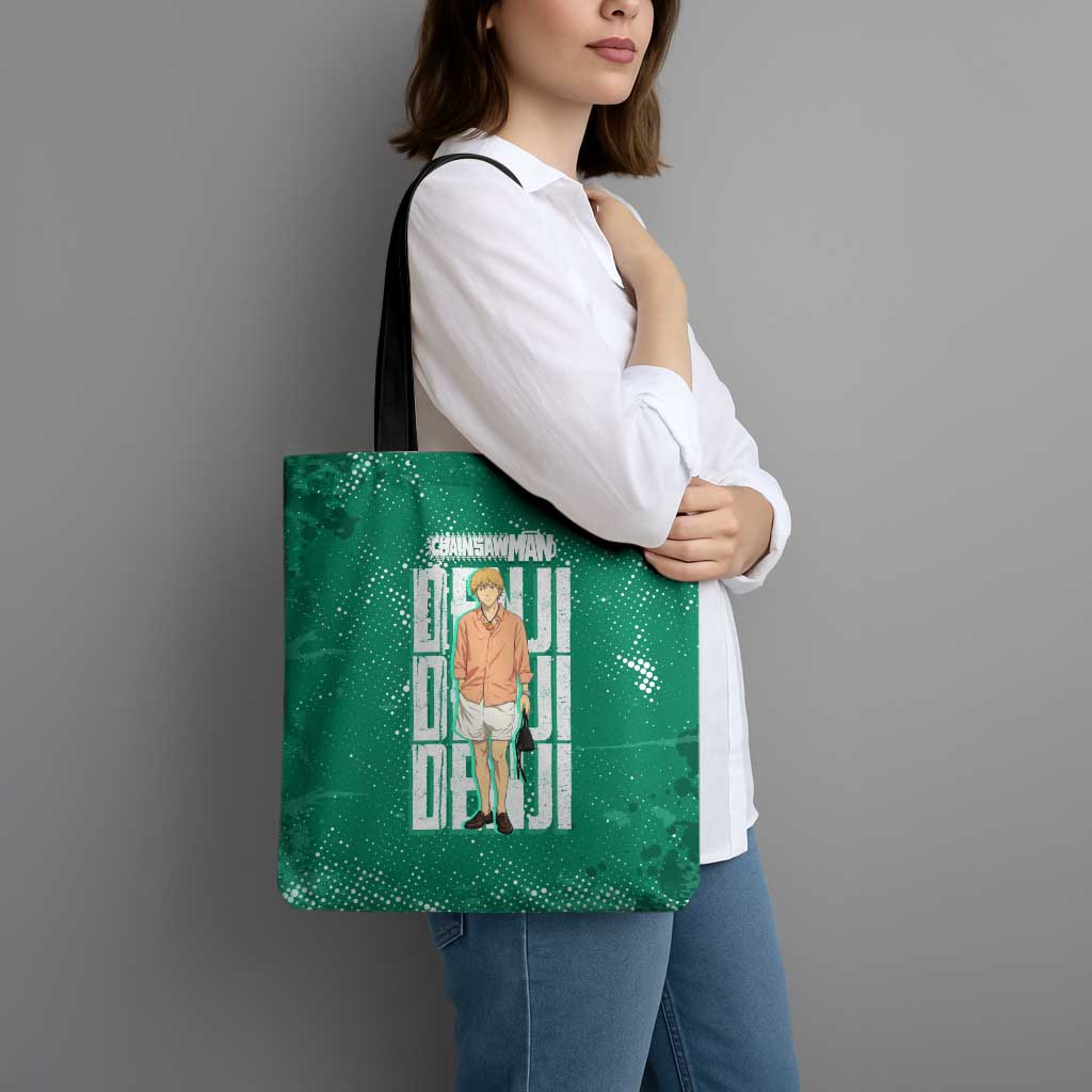 Denji Chainsaw Man Tote Bag Urban Grunge Halftone Style