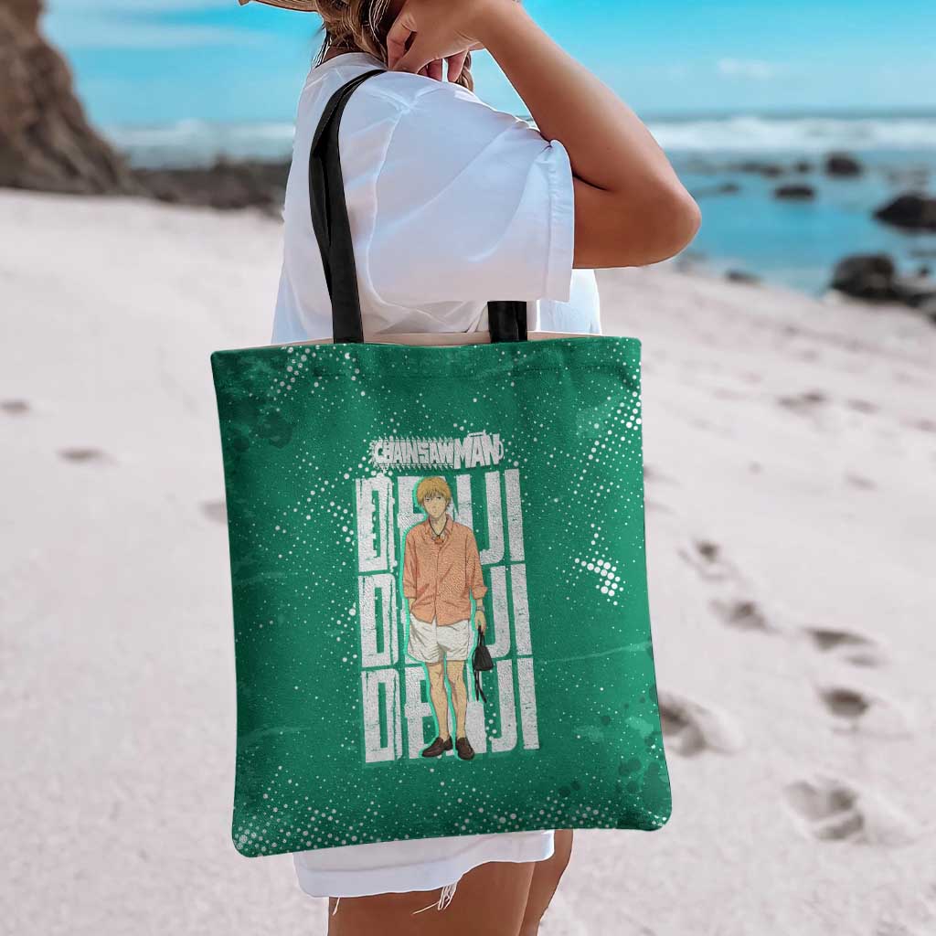 Denji Chainsaw Man Tote Bag Urban Grunge Halftone Style