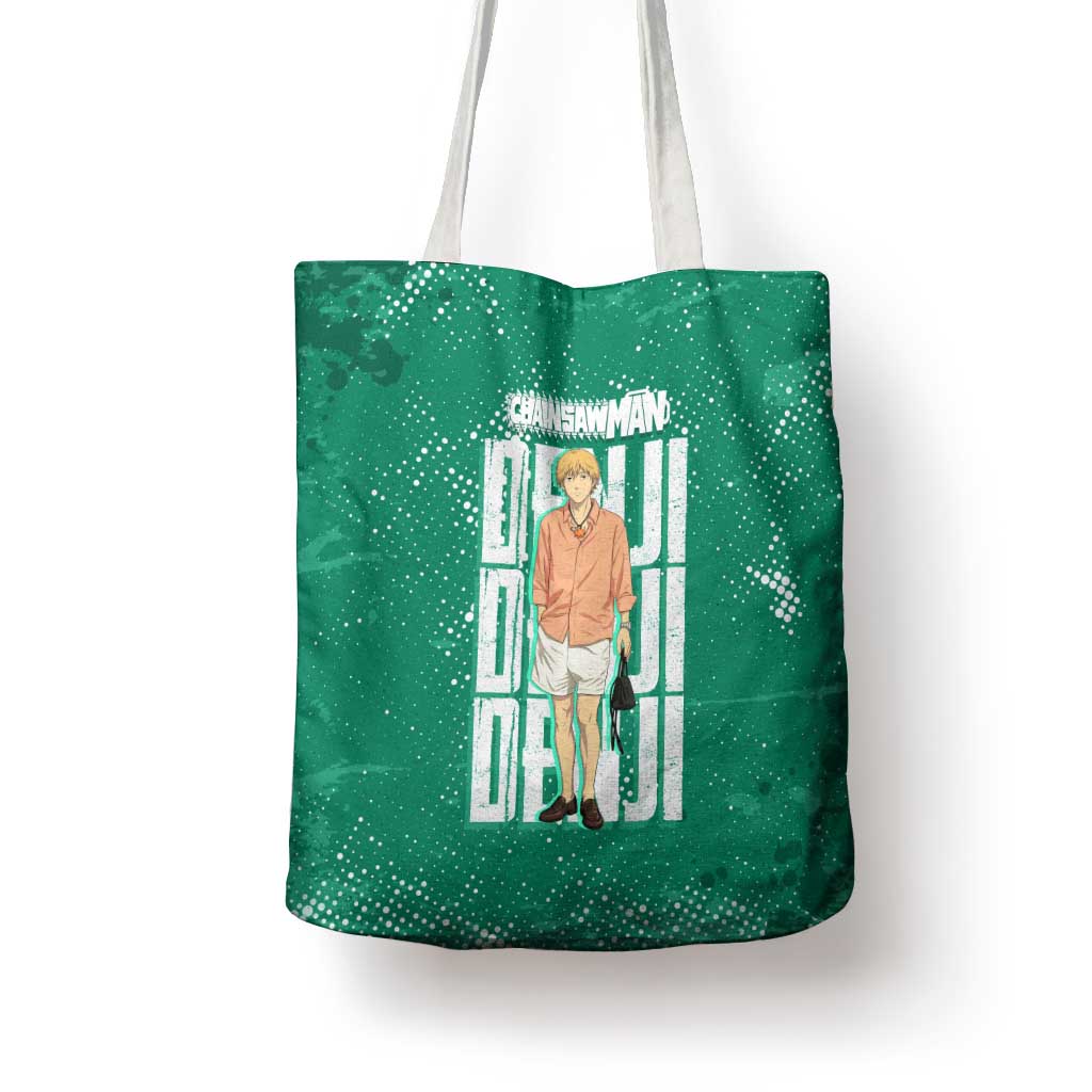 Denji Chainsaw Man Tote Bag Urban Grunge Halftone Style