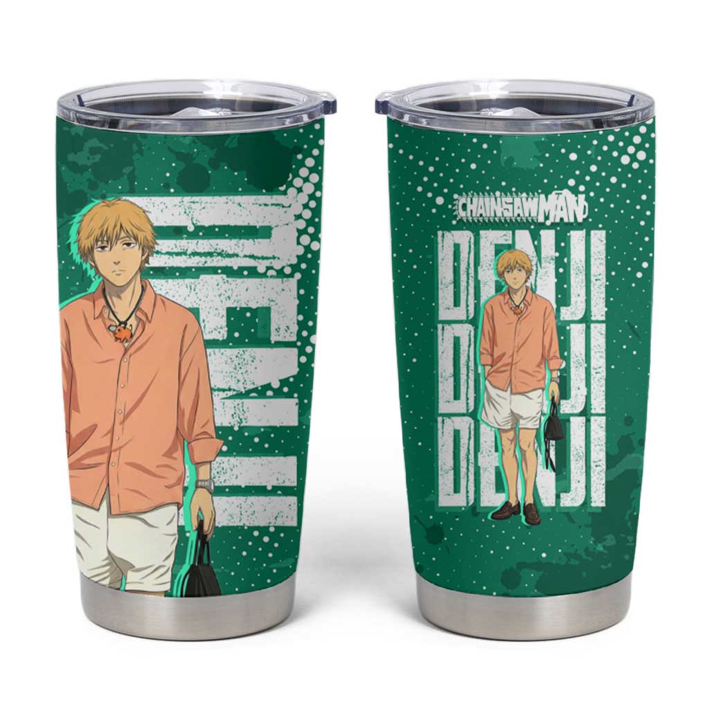 Denji Chainsaw Man Tumbler Cup Urban Grunge Halftone Style
