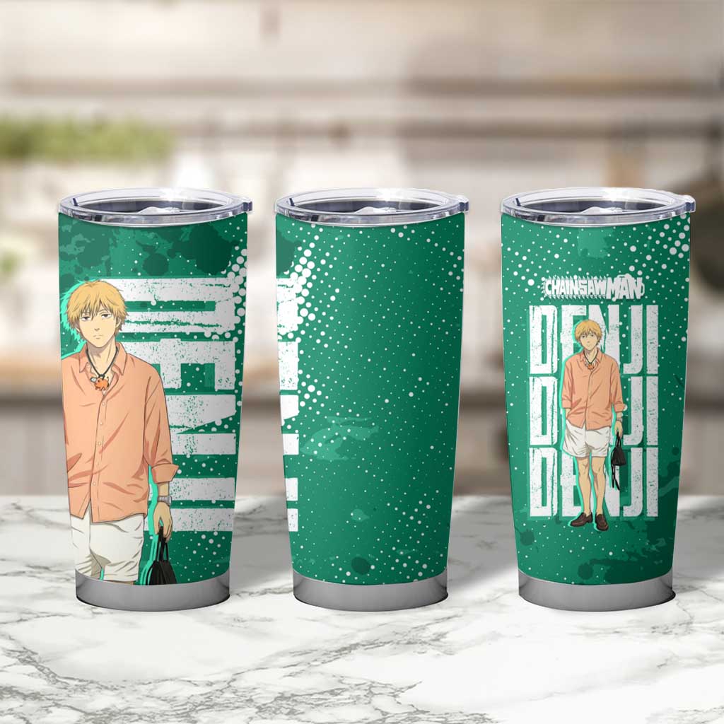 Denji Chainsaw Man Tumbler Cup Urban Grunge Halftone Style