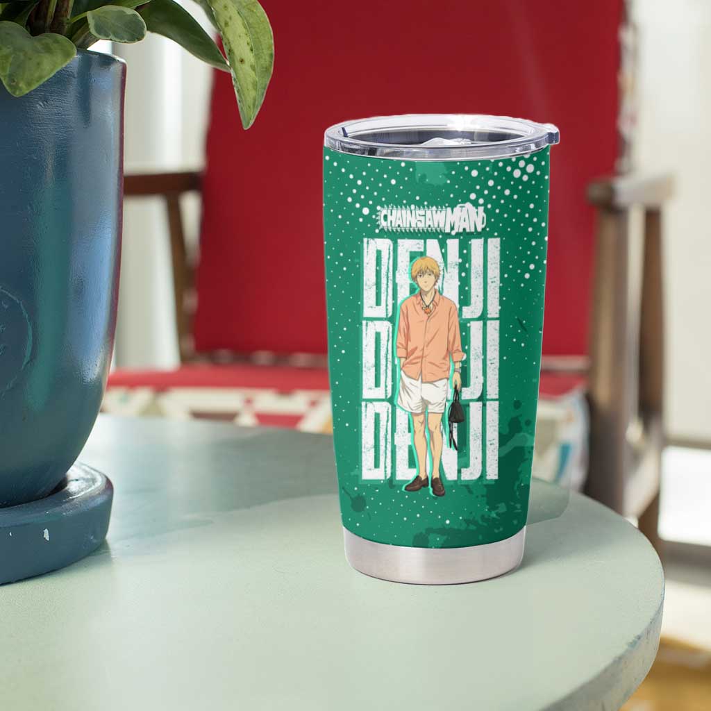 Denji Chainsaw Man Tumbler Cup Urban Grunge Halftone Style