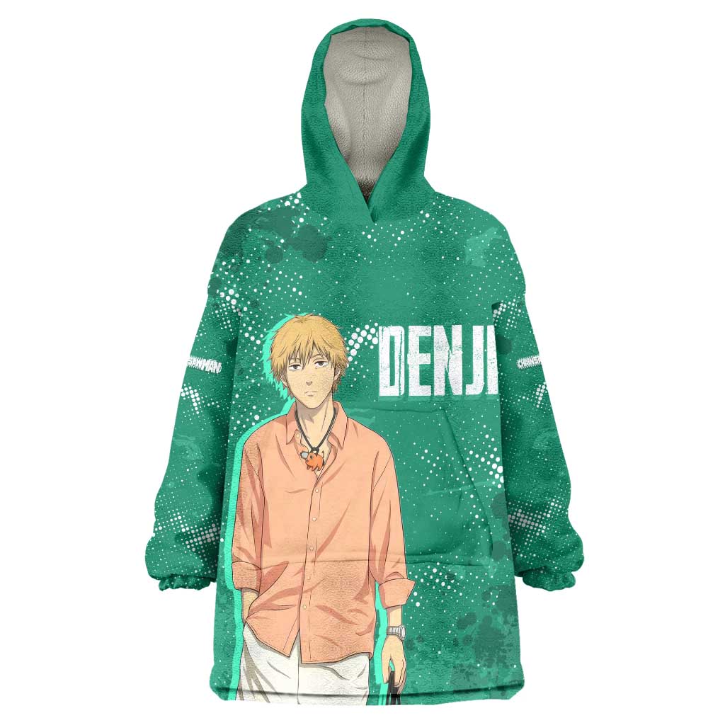 Denji Chainsaw Man Wearable Blanket Hoodie Urban Grunge Halftone Style