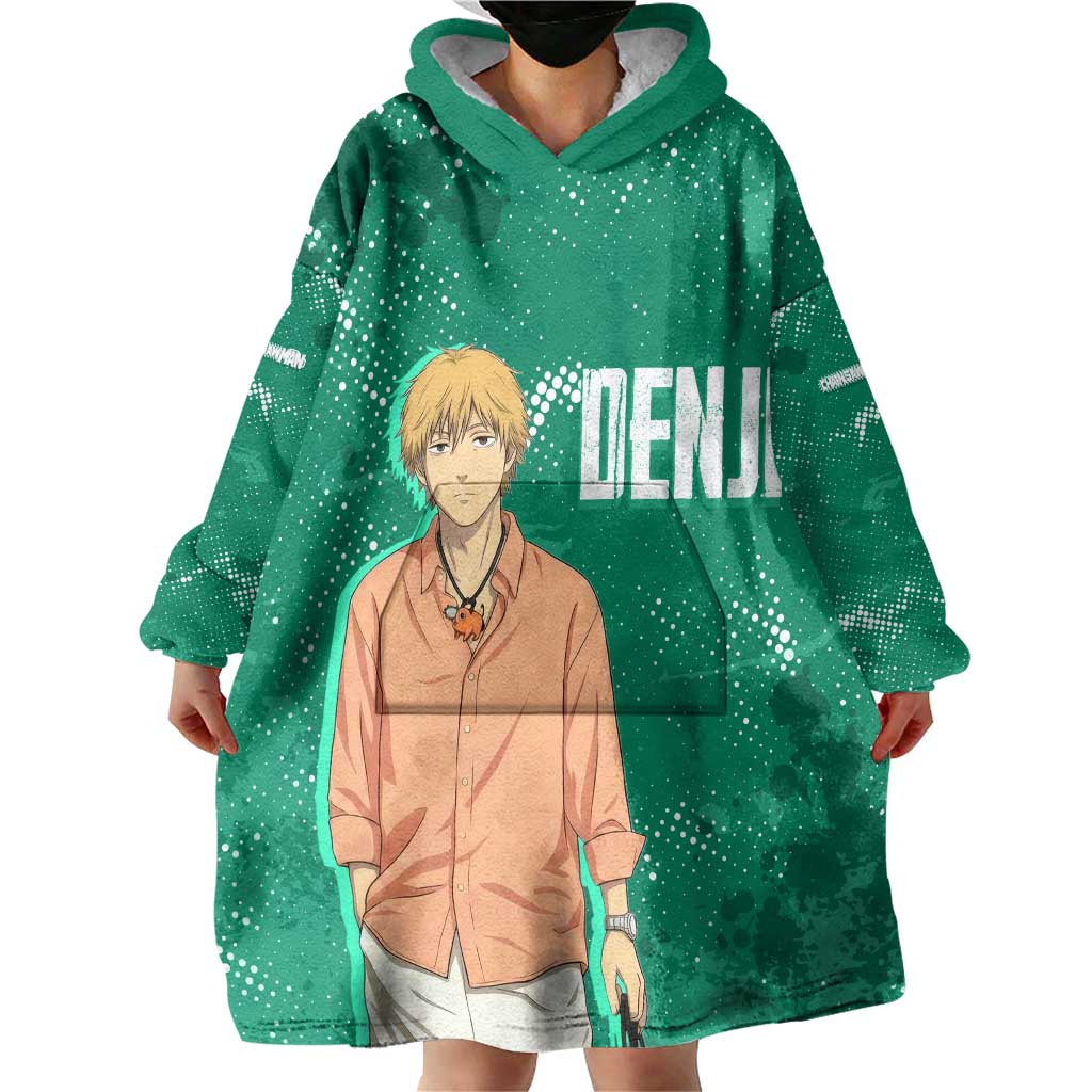 Denji Chainsaw Man Wearable Blanket Hoodie Urban Grunge Halftone Style