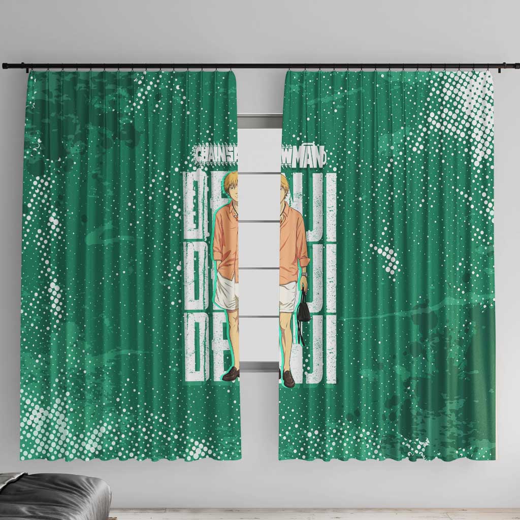 Denji Chainsaw Man Window Curtain Urban Grunge Halftone Style