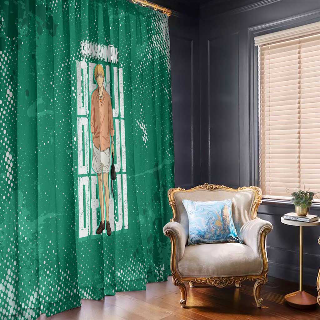 Denji Chainsaw Man Window Curtain Urban Grunge Halftone Style