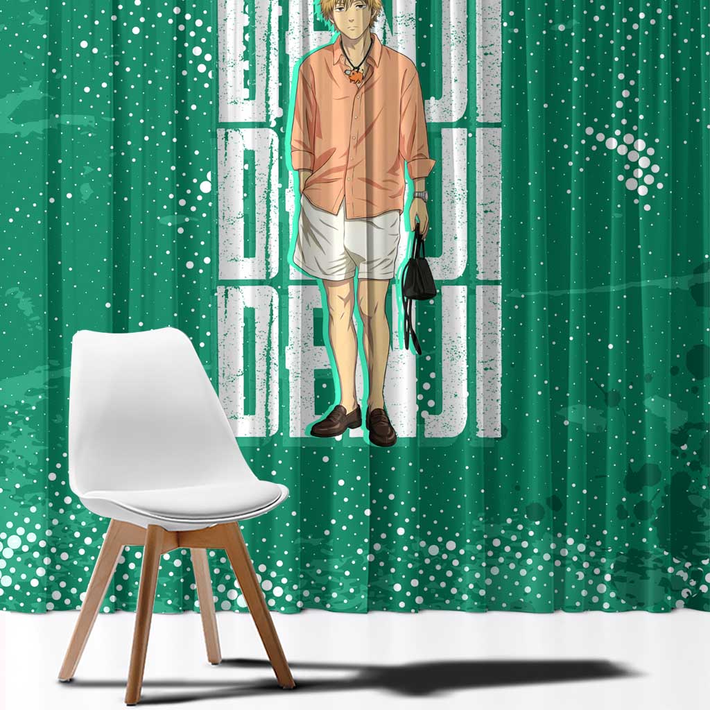 Denji Chainsaw Man Window Curtain Urban Grunge Halftone Style