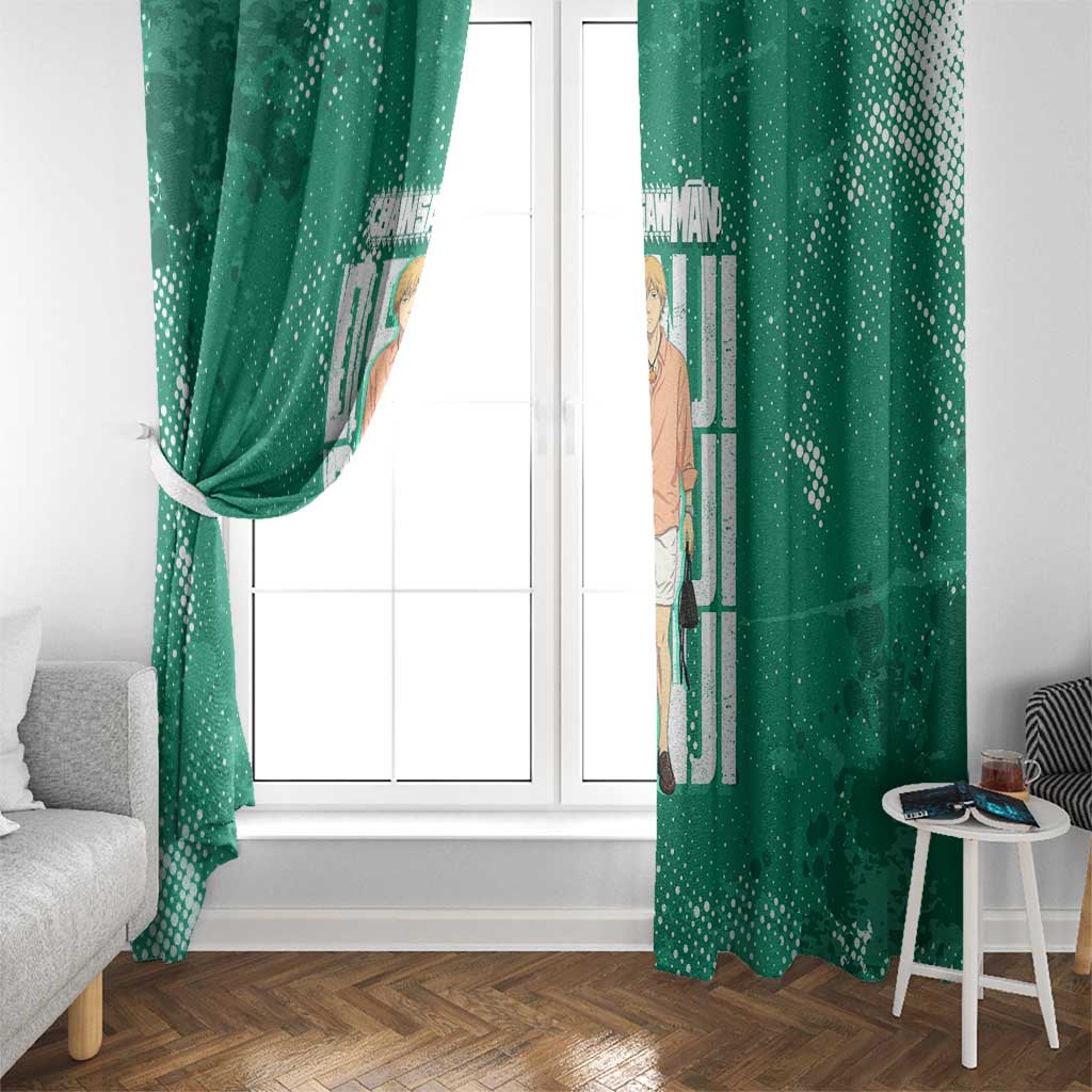 Denji Chainsaw Man Window Curtain Urban Grunge Halftone Style