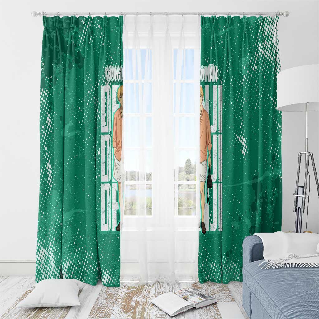 Denji Chainsaw Man Window Curtain Urban Grunge Halftone Style