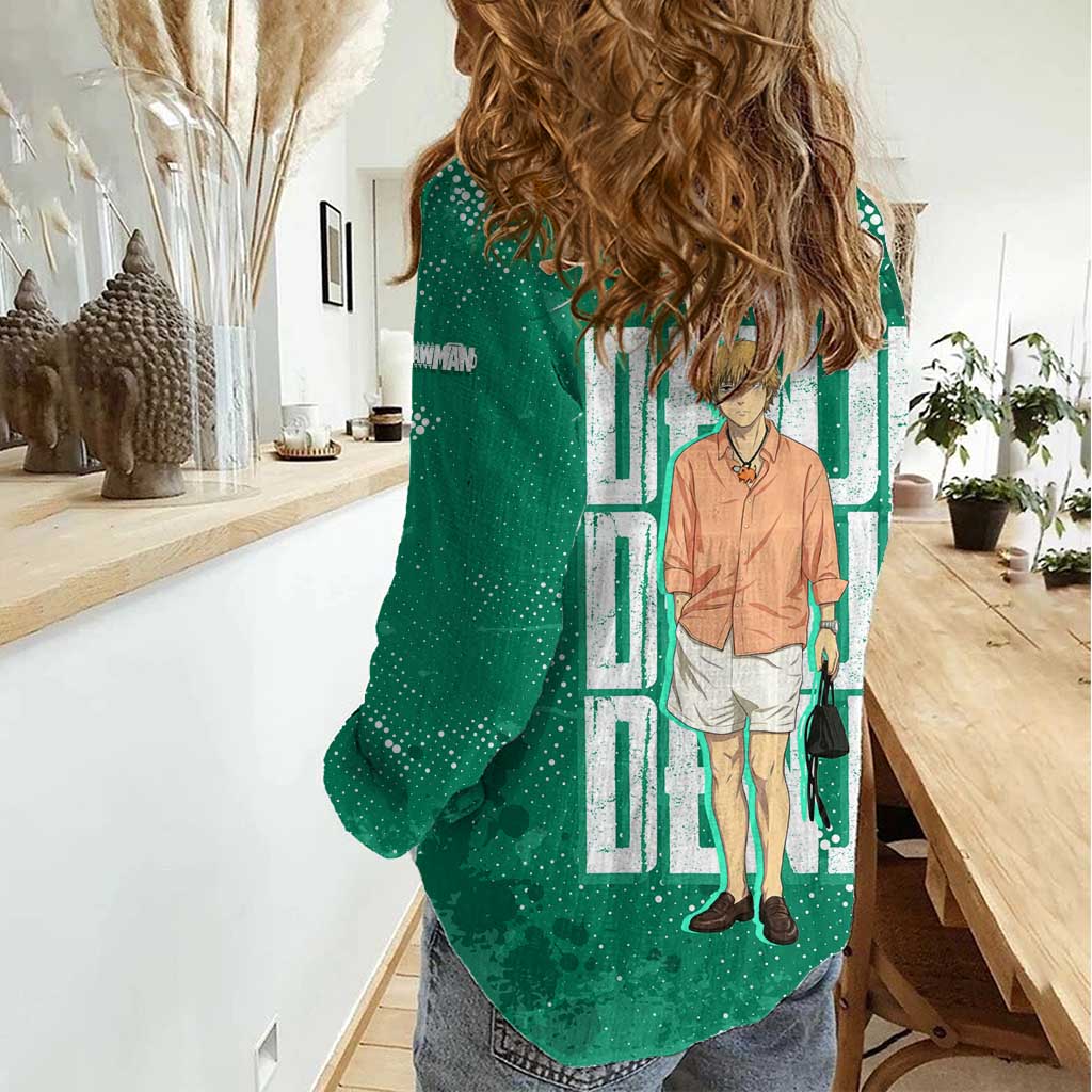 Denji Chainsaw Man Women Casual Shirt Urban Grunge Halftone Style