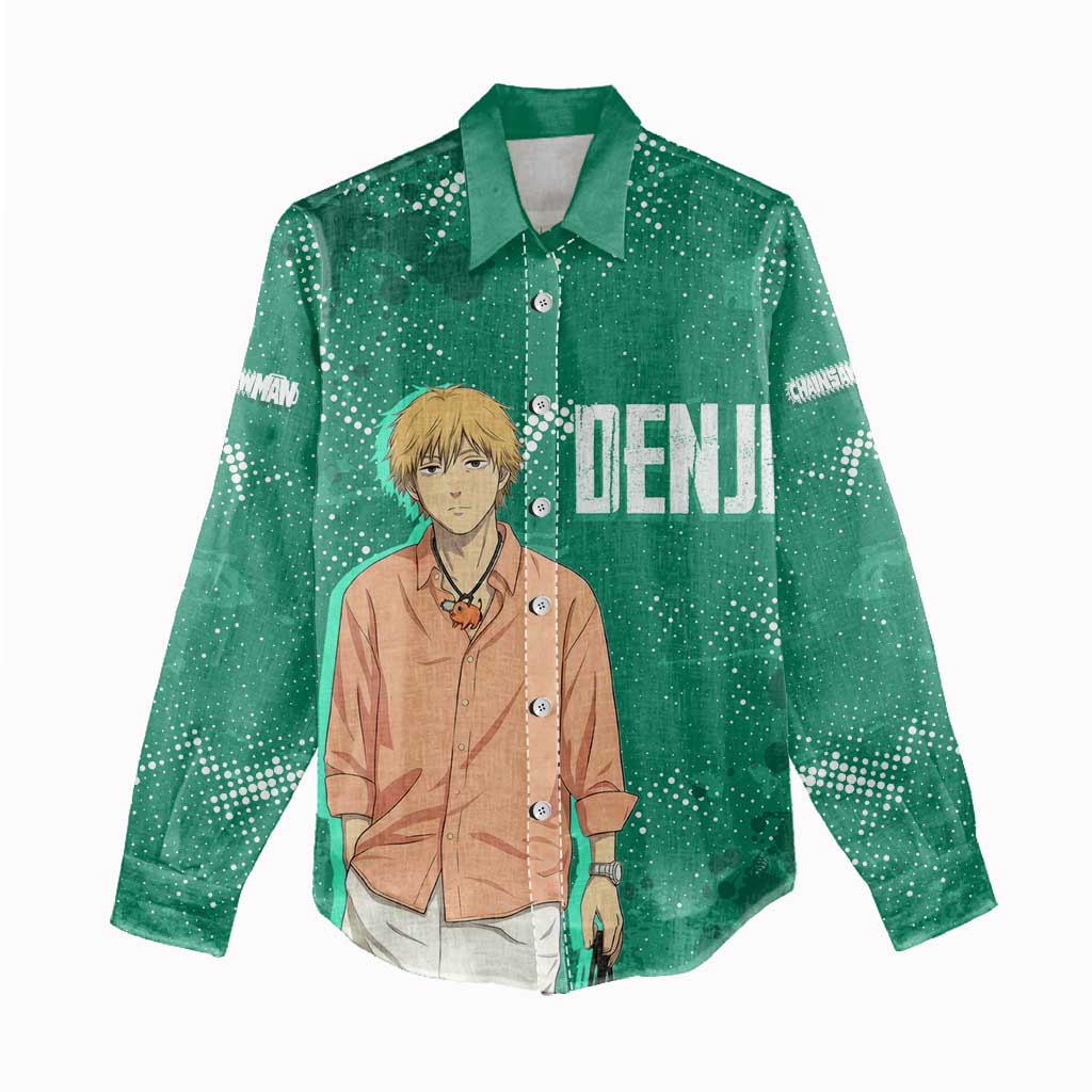 Denji Chainsaw Man Women Casual Shirt Urban Grunge Halftone Style
