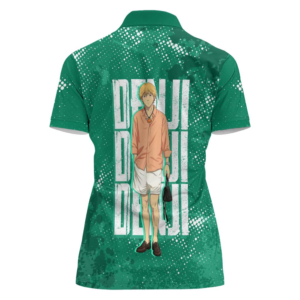 Denji Chainsaw Man Women Polo Shirt Urban Grunge Halftone Style