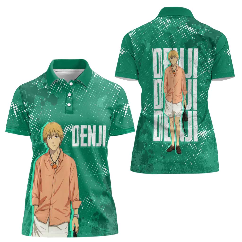 Denji Chainsaw Man Women Polo Shirt Urban Grunge Halftone Style