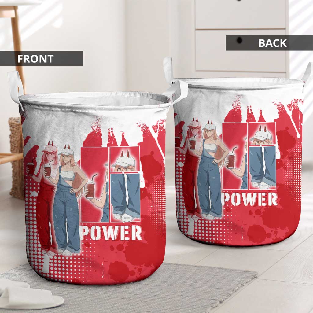 Power Chainsaw Man Laundry Basket Grunge Pop Manga Panel Style