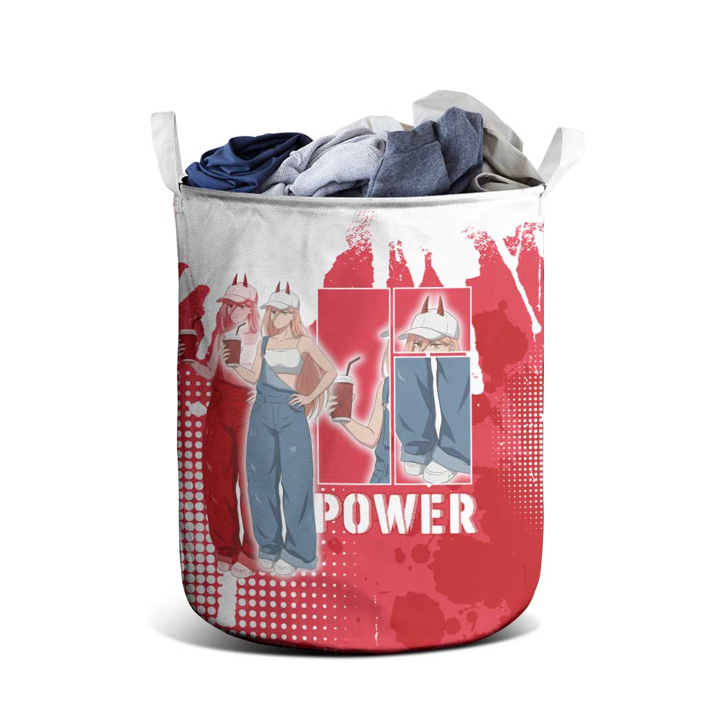 Power Chainsaw Man Laundry Basket Grunge Pop Manga Panel Style