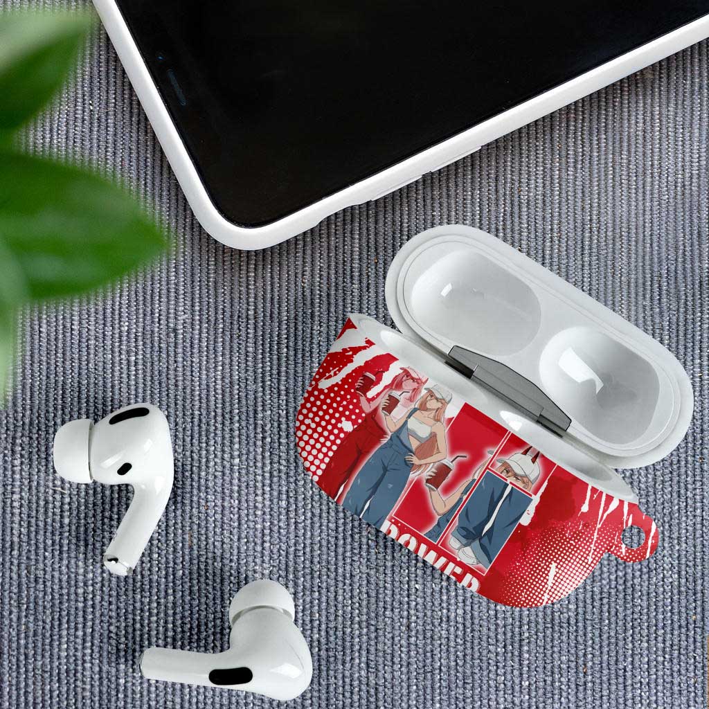 Power Chainsaw Man AirPods Case Grunge Pop Manga Panel Style