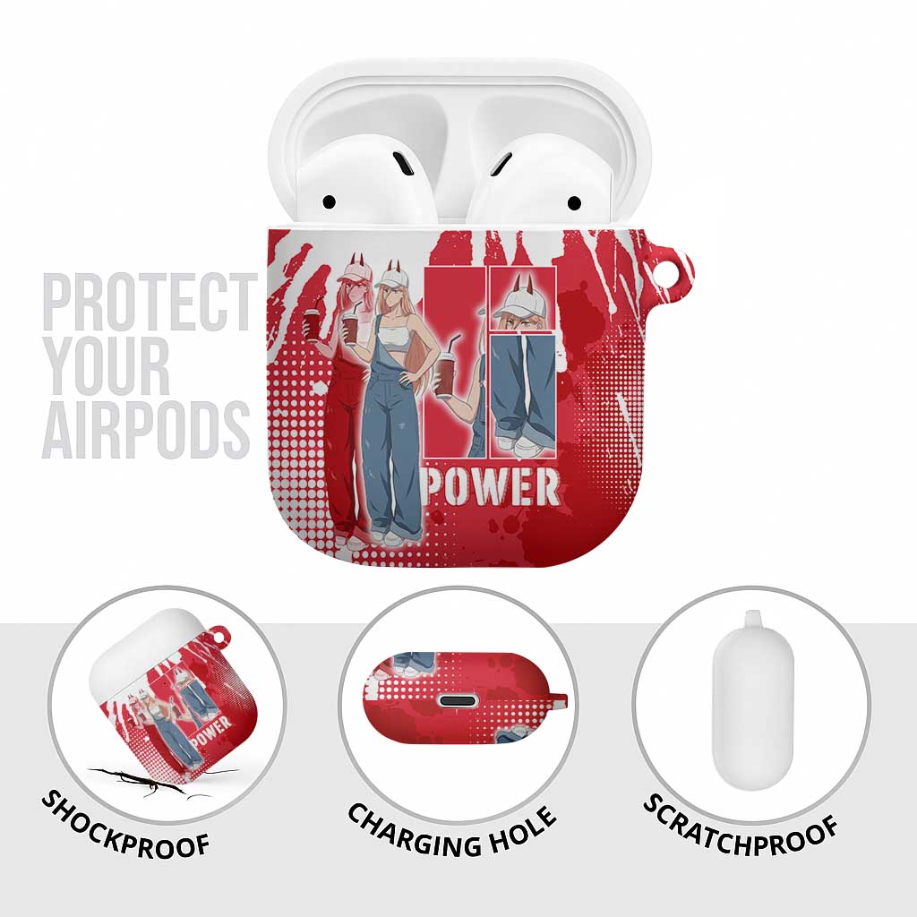 Power Chainsaw Man AirPods Case Grunge Pop Manga Panel Style