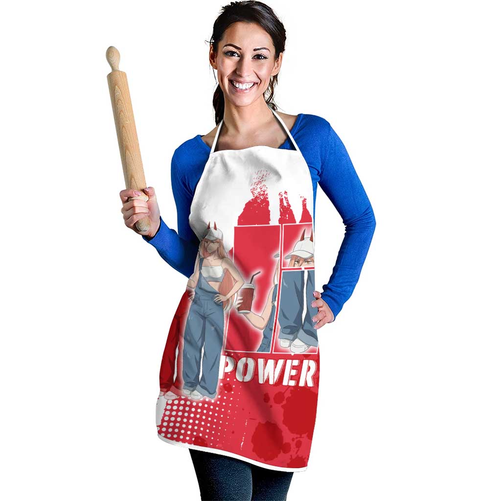 Power Chainsaw Man Apron Grunge Pop Manga Panel Style