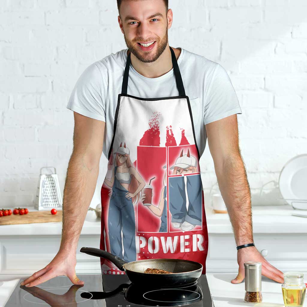 Power Chainsaw Man Apron Grunge Pop Manga Panel Style