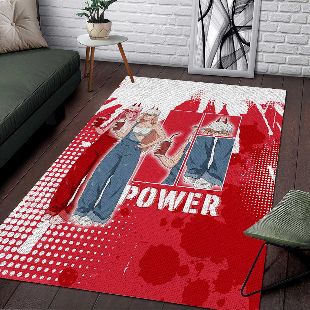 Power Chainsaw Man Area Rug Grunge Pop Manga Panel Style