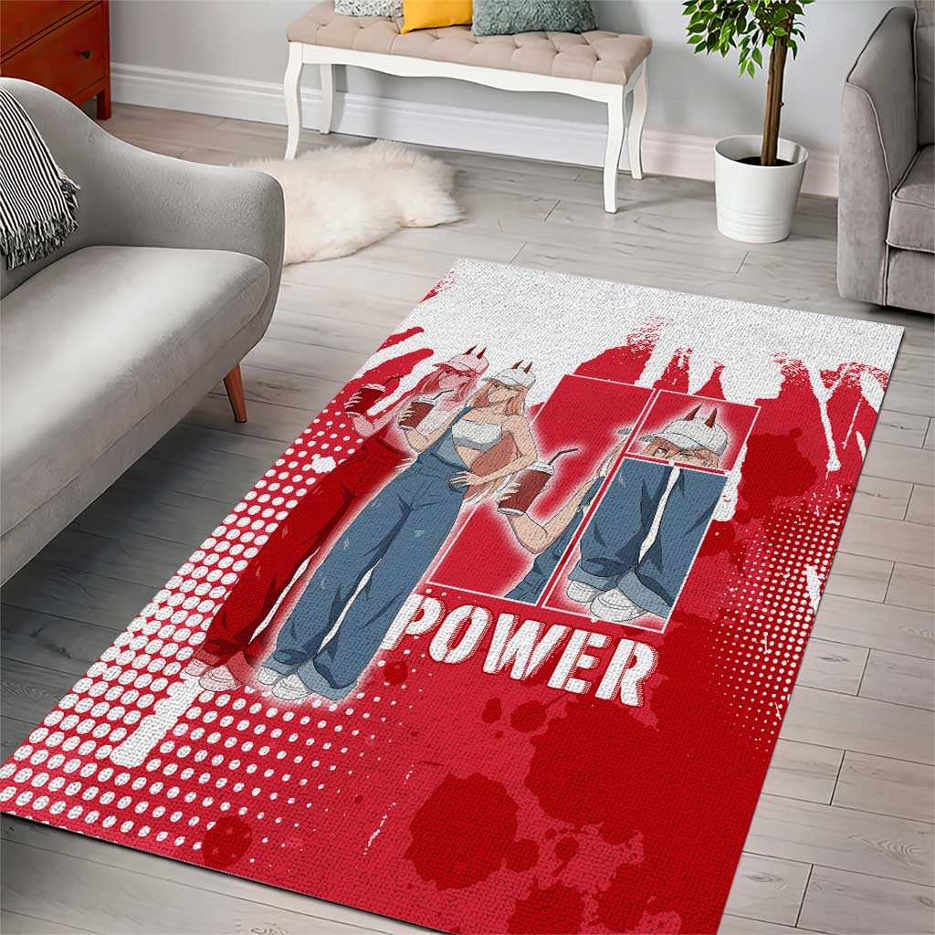 Power Chainsaw Man Area Rug Grunge Pop Manga Panel Style