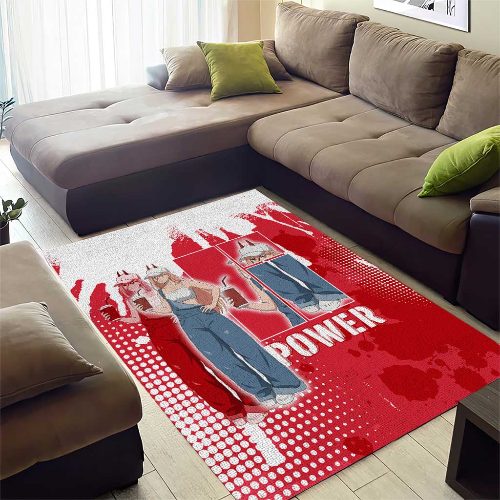 Power Chainsaw Man Area Rug Grunge Pop Manga Panel Style