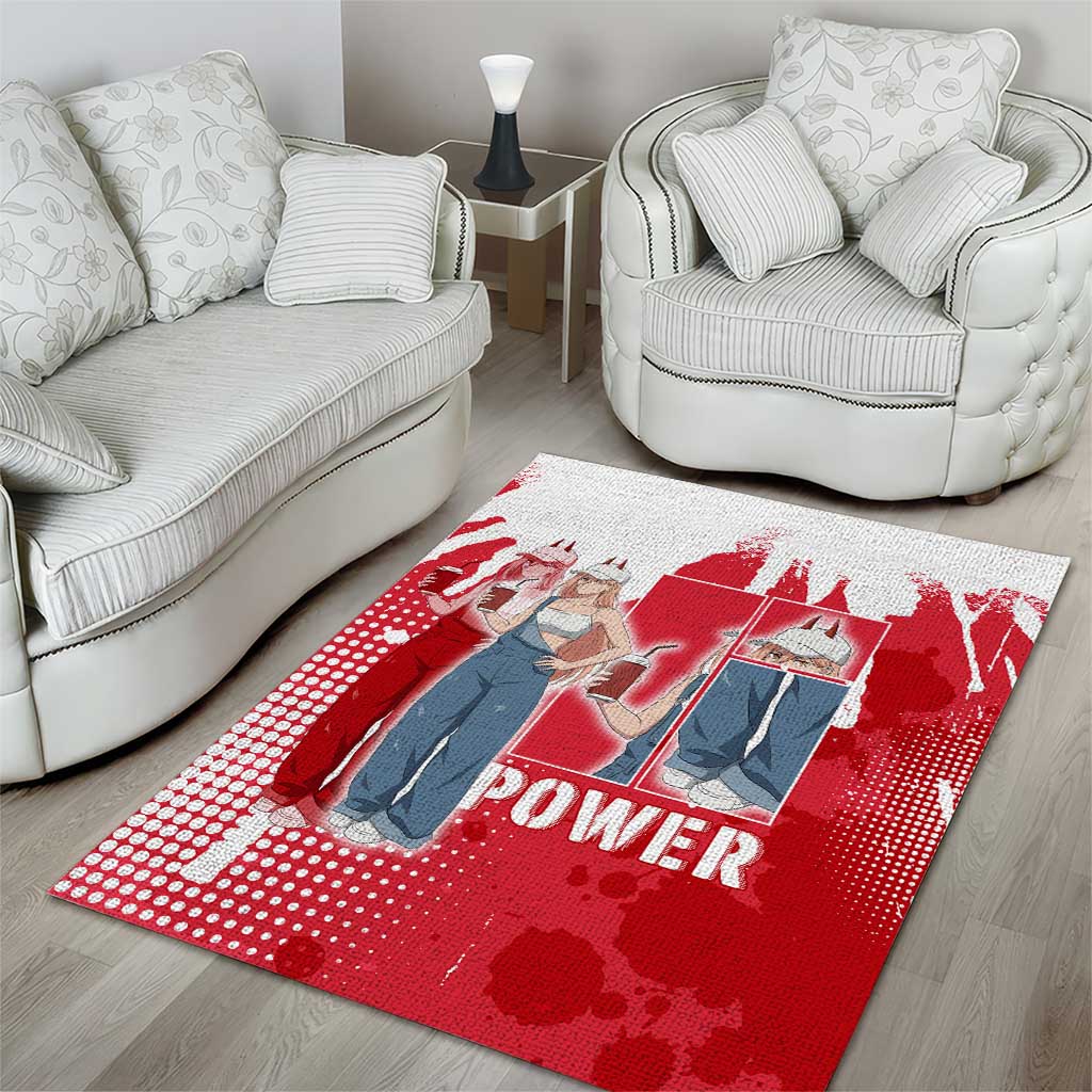 Power Chainsaw Man Area Rug Grunge Pop Manga Panel Style