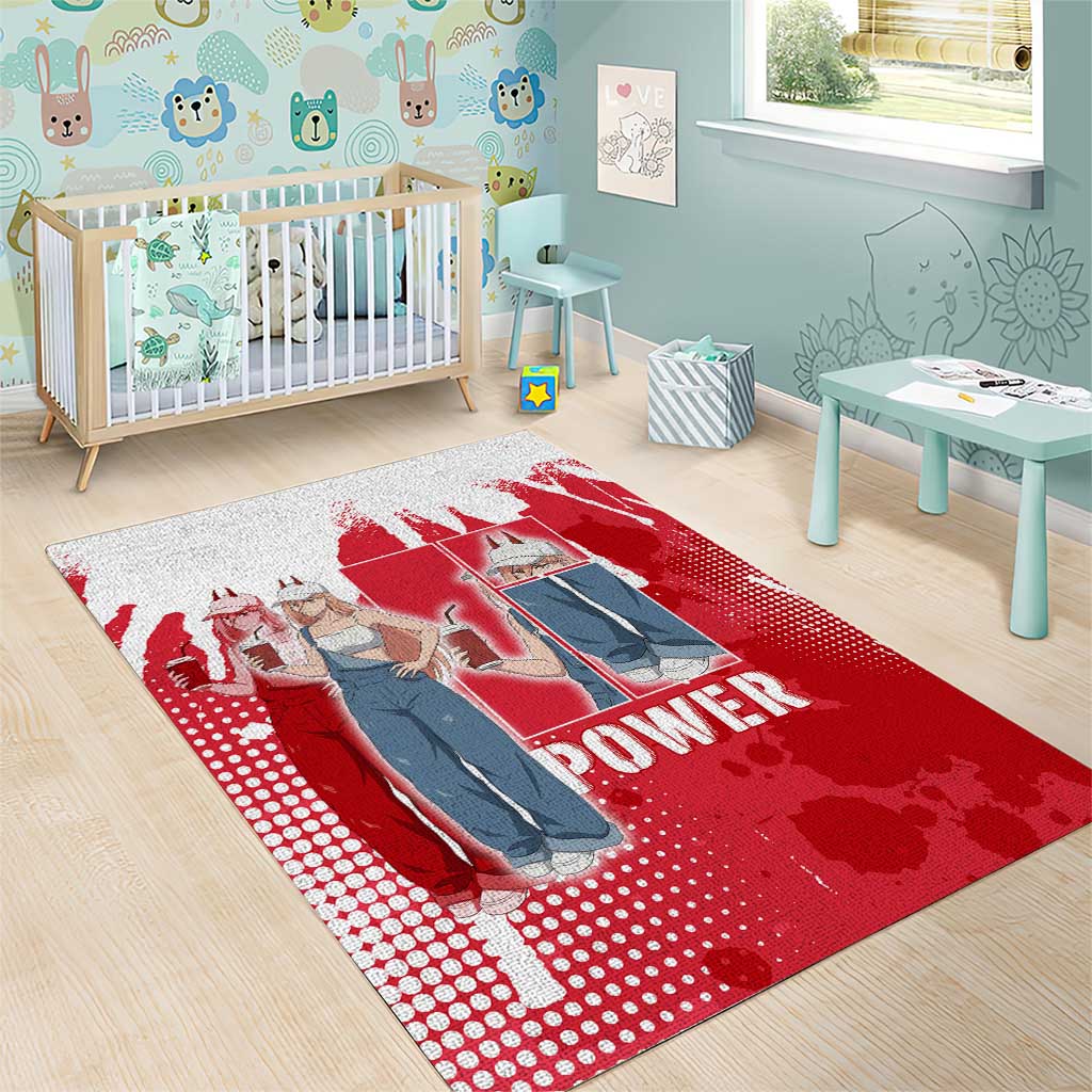 Power Chainsaw Man Area Rug Grunge Pop Manga Panel Style