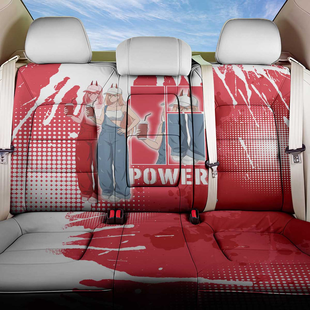Power Chainsaw Man Back Car Seat Cover Grunge Pop Manga Panel Style