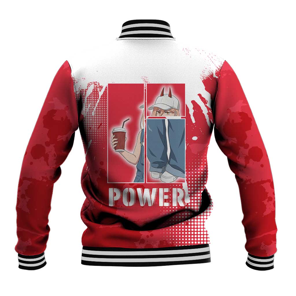 Power Chainsaw Man Baseball Jacket Grunge Pop Manga Panel Style