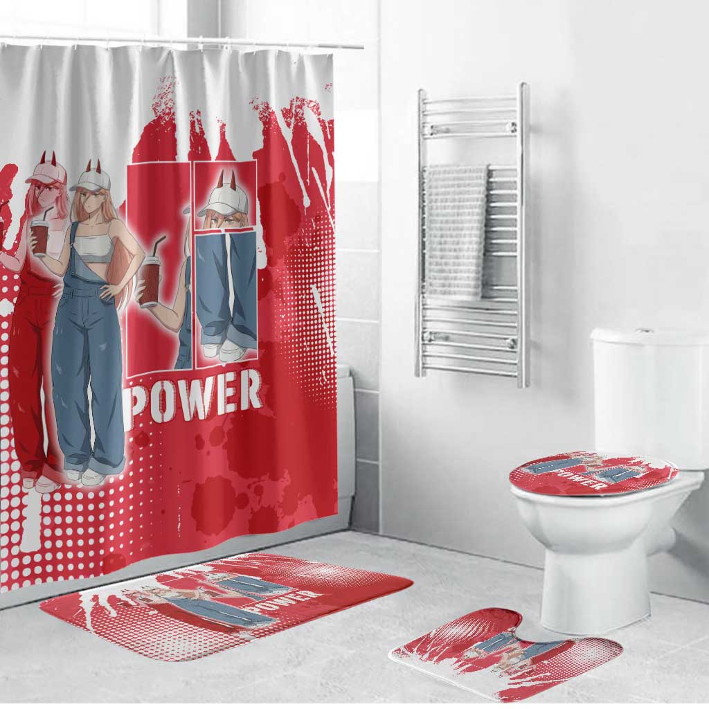 Power Chainsaw Man Bathroom Set Grunge Pop Manga Panel Style