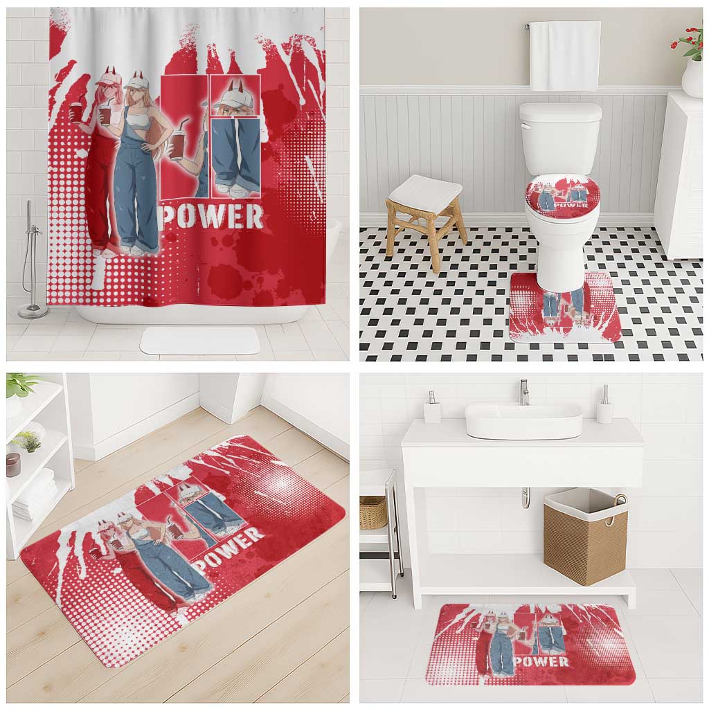 Power Chainsaw Man Bathroom Set Grunge Pop Manga Panel Style