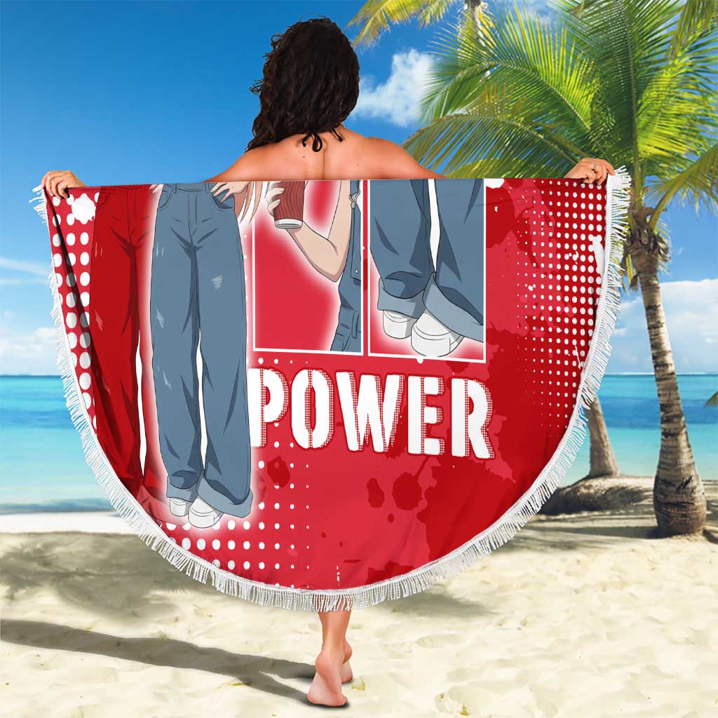 Power Chainsaw Man Beach Blanket Grunge Pop Manga Panel Style