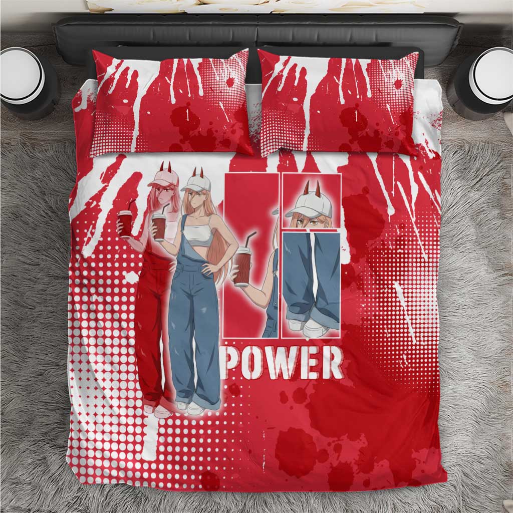 Power Chainsaw Man Bedding Set Grunge Pop Manga Panel Style