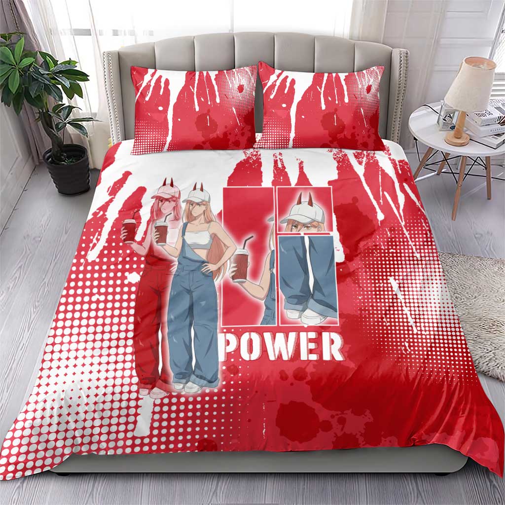 Power Chainsaw Man Bedding Set Grunge Pop Manga Panel Style