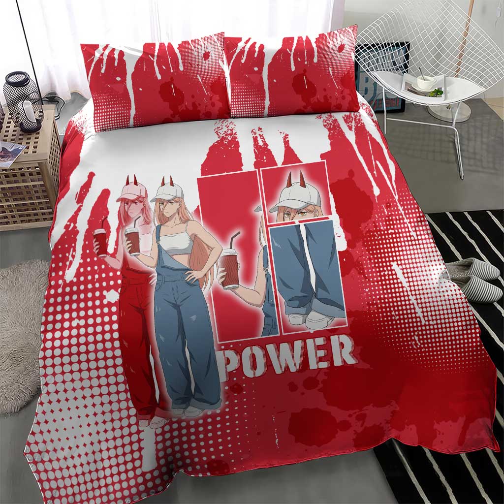 Power Chainsaw Man Bedding Set Grunge Pop Manga Panel Style