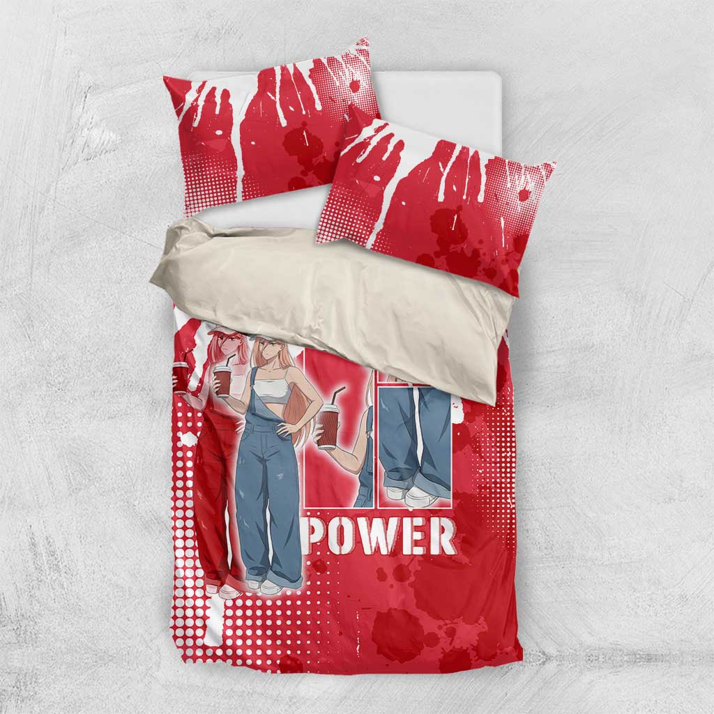 Power Chainsaw Man Bedding Set Grunge Pop Manga Panel Style