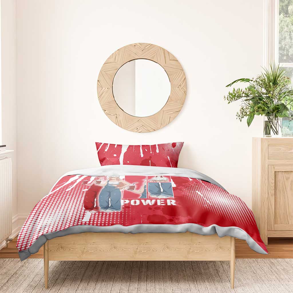 Power Chainsaw Man Bedding Set Grunge Pop Manga Panel Style