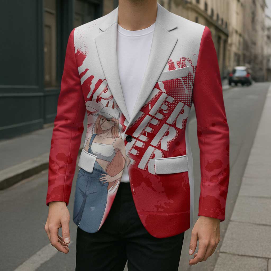 Power Chainsaw Man Blazer Grunge Pop Manga Panel Style
