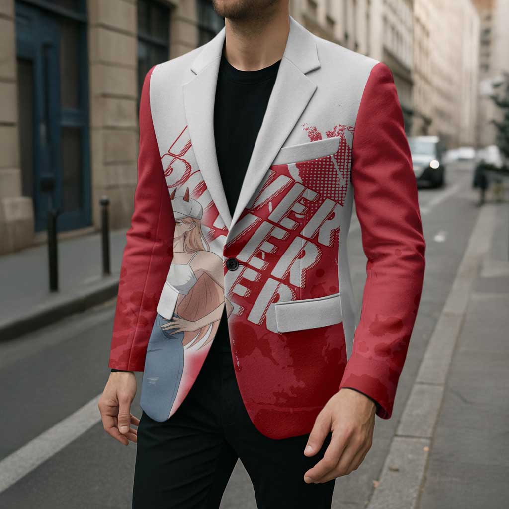 Power Chainsaw Man Blazer Grunge Pop Manga Panel Style